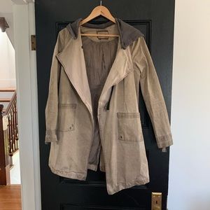 Marrakech tan long coat/jacket with removable hood